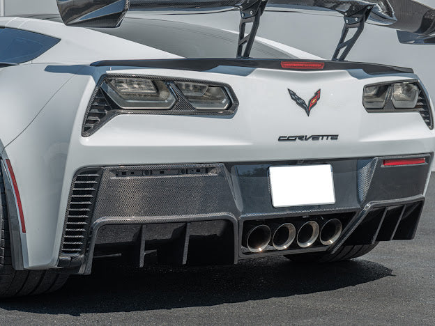 2014-2019 CORVETTE C7 GM FACTORY PACKAGE CARBON FIBER REAR BUMPER DIFFUSER