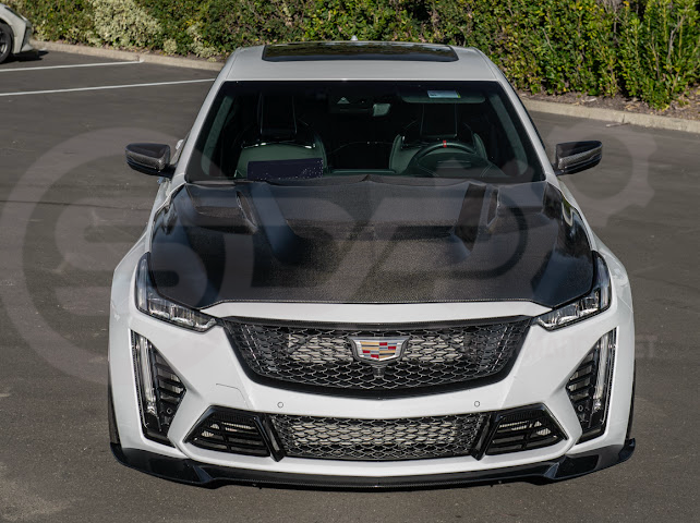2022-UP CADILLAC CT5-V BLACKWING SEDAN | CARBON FIBER FACTORY EXTENDED STYLE FRONT LIP SPLITTER GROUND EFFECTS