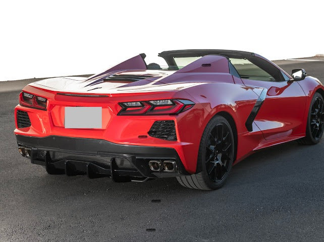 2020-Up Corvette C8 STINGRAY & Z51 | CARBON FLASH 3Pcs Rear Bumper *ADD-ON* Diffuser Lip