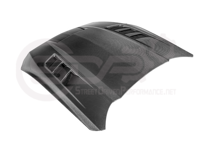 2024-Up Ford Mustang S650 | Terminator Style CARBON FIBER Front Vented Hood