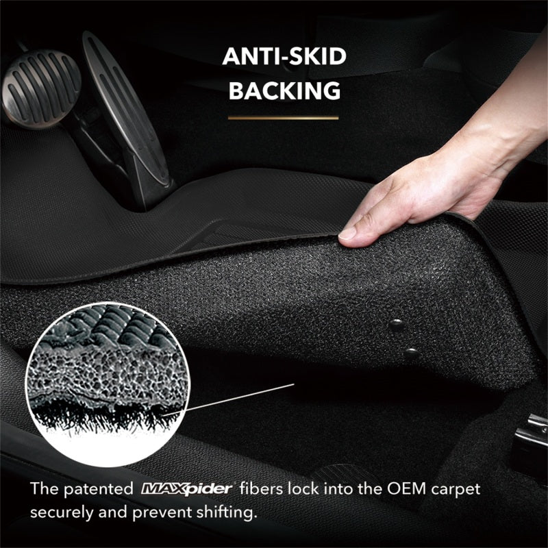 3D MAXpider 22-26 Audi A3/S3/RS3 (8Y) Sedan Kagu 1st & 2nd Row Floormat - Black
