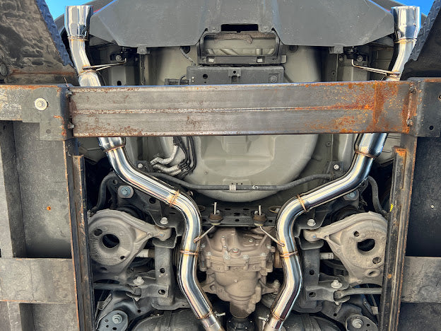 2015-2023 FORD MUSTANG MUFFLER AXLE BACK DUAL BURNT TIPS EXHAUST