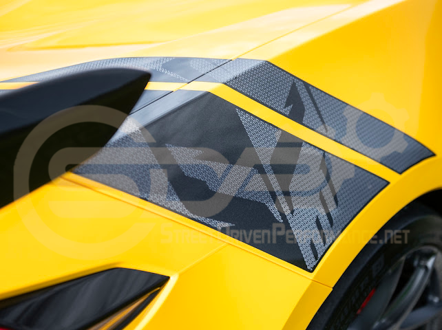 2020-UP CORVETTE C8 REAR FENDERS RACING STRIPES DECALS