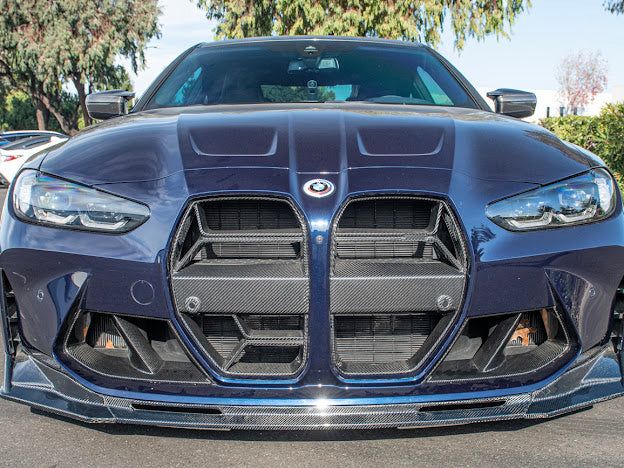 2021-Up BMW G80 M3 & G82 / G83 M4 | M-Performance Style CARBON FIBER 3-Piece Front Bumper Lip Splitter Ground Effects