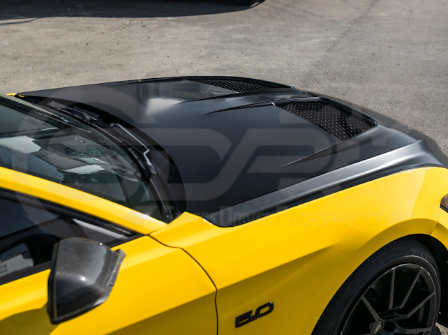 2018-2023 FORD MUSTANG S550 | GTD STYLE ALUMINUM FRONT AIR VENTED HOOD