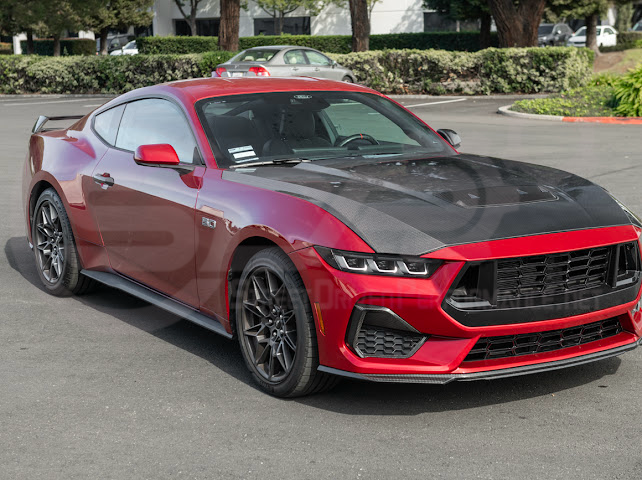 2024-Up Ford Mustang S650 | Factory Style CARBON FIBER Front Hood with Hood Vent (2 versions)