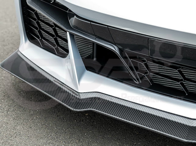 2023-UP CORVETTE C8 Z06 | Z07 STYLE EXTENDED ONE-PIECE FRONT LIP SPLITTER GROUND EFFECTS