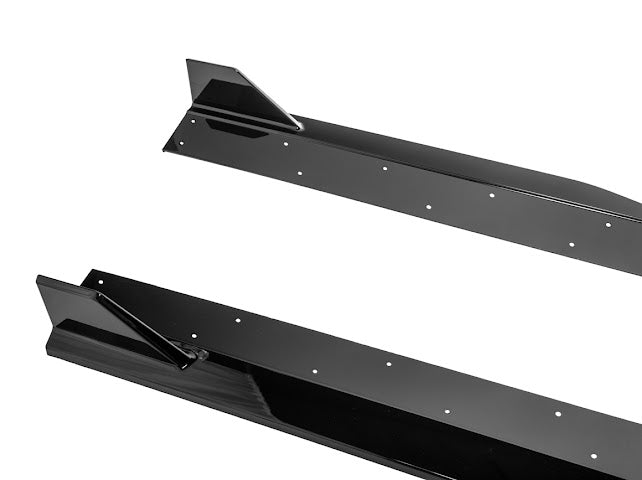 2024-UP MUSTANG SIDE SKIRTS EXTENSION ROCKER PANELS GROUND
