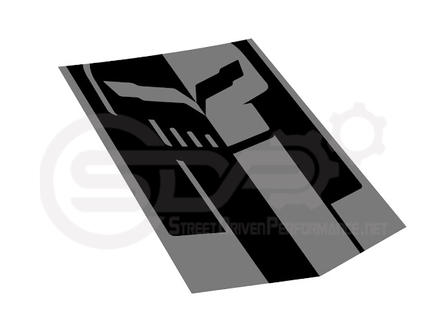 2014-2019 CORVETTE C7 BASE | JAKE SKULL LOGO HOOD VINYL DECAL STRIPE