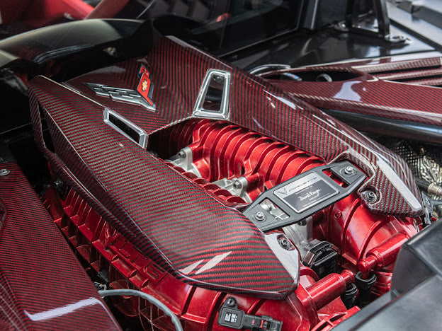 2023-Up Corvette C8 Z06 Coupe | RED CARBON FIBER Engine & Bay Panel Cover