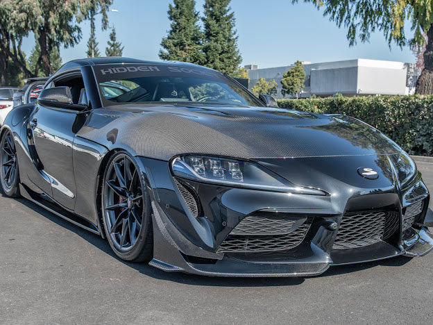 2020-UP TOYOTA SUPRA A91 CARBON FIBER FRONT SPLITTER LIP GROUND EFFECTS (2 PEICE)