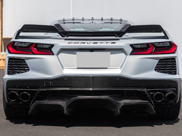2020+ CHEVROLET CORVETTE C8 COUPE | CARBON FIBER REAR ROOF WING SPOILER VORTEX GENERATORS