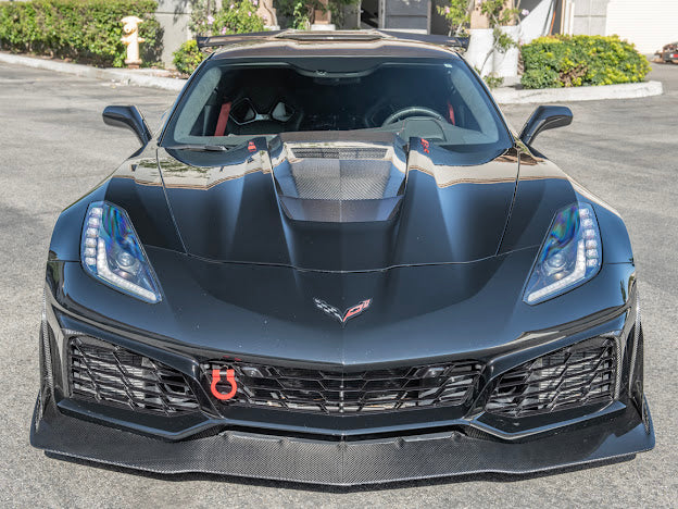 2019 CHEVROLET CORVETTE C7 ZR1 CARBON FIBER FRONT SPLITTER SIDE WINGLET EXTENSIONS (PAIR)