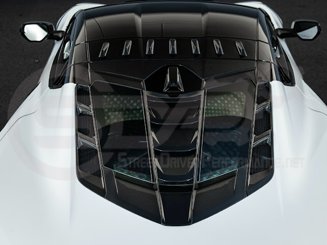 2020+ CORVETTE C8 ALL MODELS | ZR1 STYLE CARBON FLASH REAR WINDOW HATCH VENT LOUVER COVER