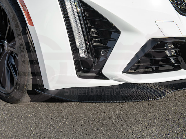 2022-UP CADILLAC CT5-V BLACKWING SEDAN | CARBON FIBER FACTORY EXTENDED STYLE FRONT LIP SPLITTER GROUND EFFECTS