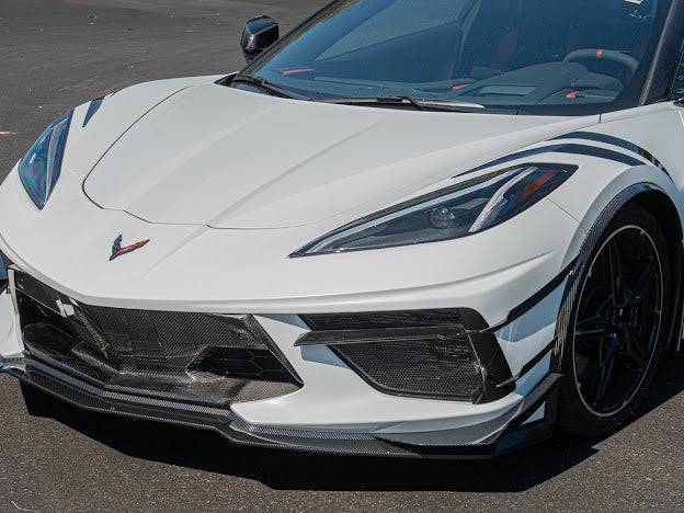 2020+ CORVETTE C8 STINGRAY & Z51 | Z06 Z07 PERFORMANCE FRONT LIP SPLITTER & CANARDS GROUND EFFECTS