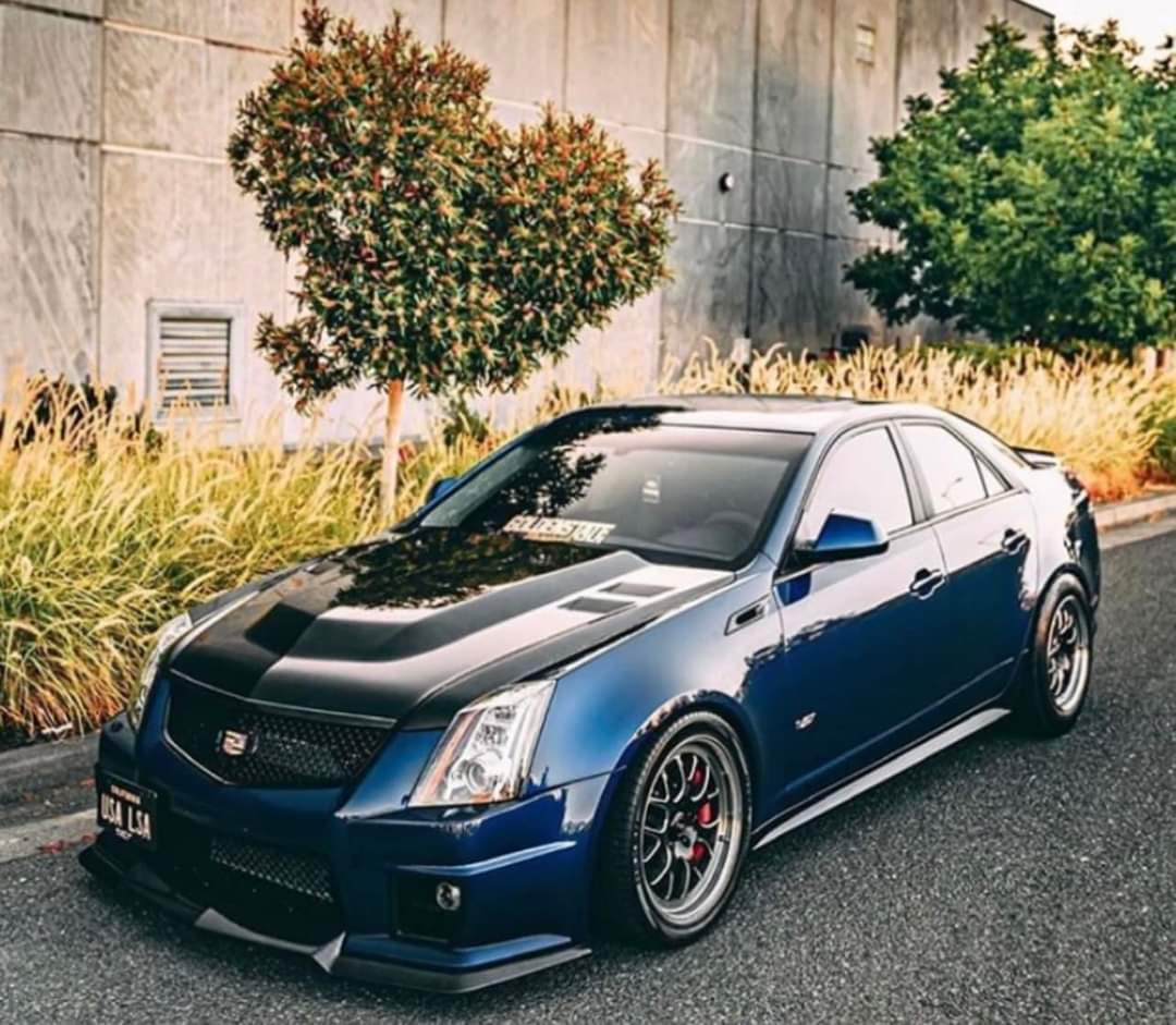 2009-2015 Cadillac CTS-V V2 SDP Style Double Sided Carbon Fiber Cowl Hood