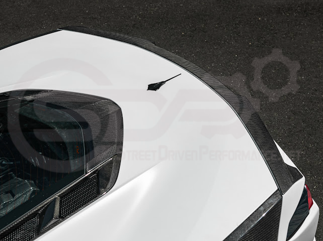 2020-Up Chevrolet Corvette C8 Stingray & Z51 | Carbon Fiber Rear Spoiler Wing Delete Hole Panel Cover