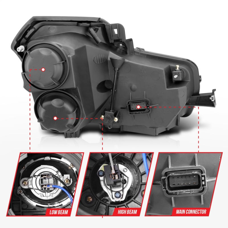 ANZO 2003-2007 Cadillac CTS Projector Headlights w/ Halo Black (CCFL)