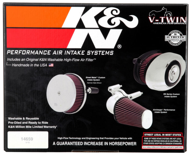 K&N 01-15 Harley-Davidson Touring 96 / 103 / 08-15 Bright AirCharger Performance Intake