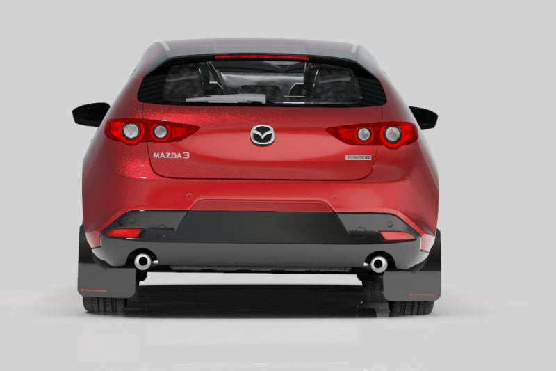Rally Armor 19 24 Mazda3 Hatchback Black UR Mud Flap w Red Logo
