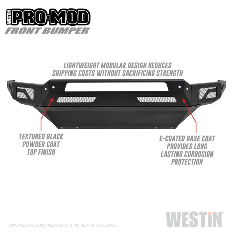 Westin 13-18 Dodge Ram 1500 / 2019 Ram 1500 Classic Pro-Mod Front Bumper - Textured Black