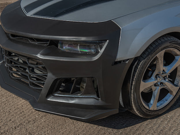 2014-2015 5th Gen Camaro - ZL1 Style Front Bumper Kit For Camaro Upper Lower Grille Badgeless W/O Fog Light