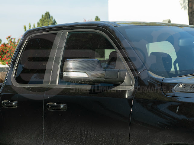 2019-UP RAM 1500 | FACTORY STYLE DRY CARBON FIBER TAPE ON SIDE MIRROR CAP COVERS PAIR