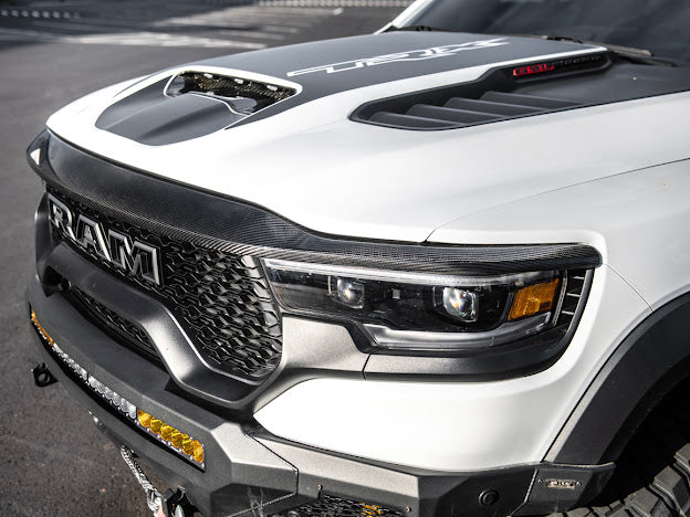 2019-UP RAM 1500 TRX CARBON FIBER FRONT UPPER GRILLE TRIM SURROUNDING