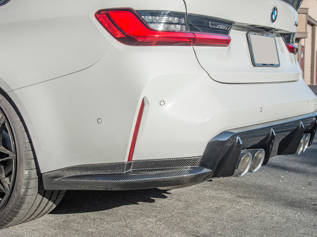 2021-Up BMW G80 M3 | Factory Style CARBON FIBER Rear Apron Lip Splitter Pair