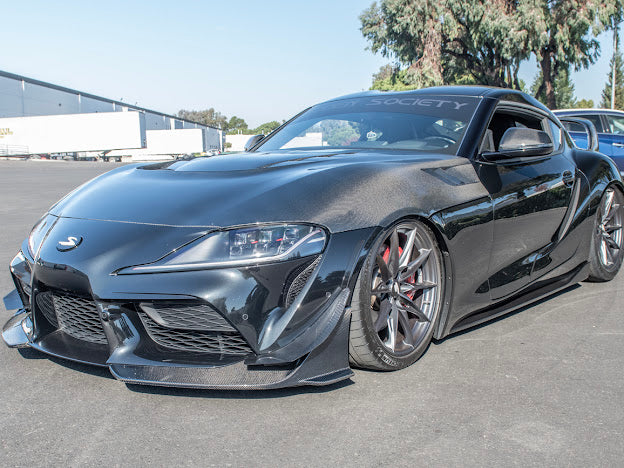 2020-UP TOYOTA SUPRA A91 CARBON FIBER FRONT SPLITTER LIP GROUND EFFECTS (2 PEICE)