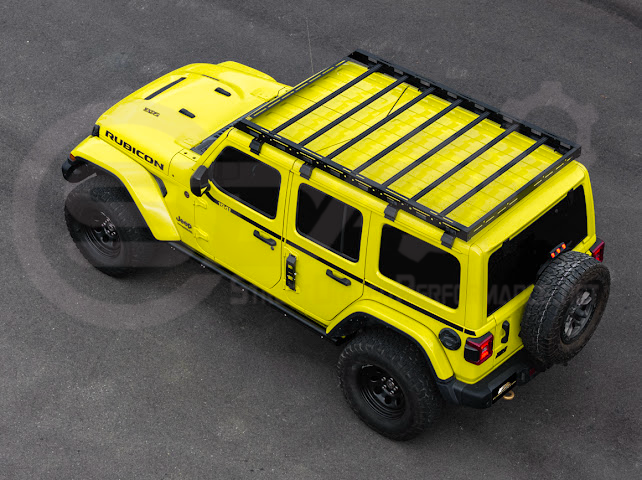 2018-UP JEEP WRANGLER JL & 2020-PRESENT JEEP GLADIATOR JT | CARBON STEEL BLACK TOP ROOF CARGO RACK (FULL & HALF LENGTH)