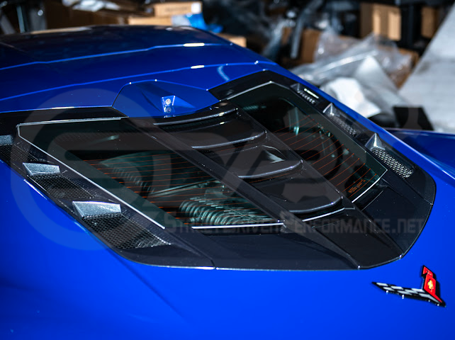 2020+ CORVETTE C8 ALL MODELS | ZR1 STYLE CARBON FLASH REAR WINDOW HATCH VENT LOUVER COVER