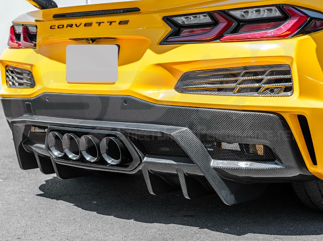 2023-UP CHEVROLET CORVETTE C8 Z06 | SDP PERFORMANCE PACKAGE CARBON FIBER REAR BUMPER FINNED DIFFUSER