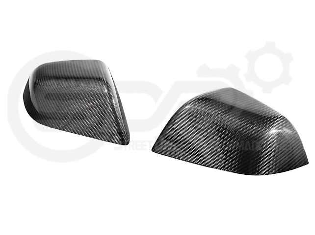 2024-Up Tesla Model 3 | Carbon Fiber Tape On Side Mirror Cap Covers Pair