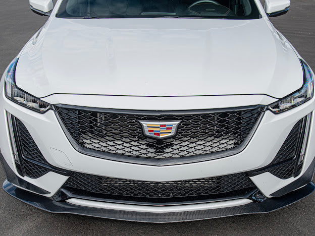 2020-2024 CADILLAC CT5-V & CT5 SPORT | BLACKWING PACKAGE CARBON FIBER FRONT LIP SPLITTER CANARDS