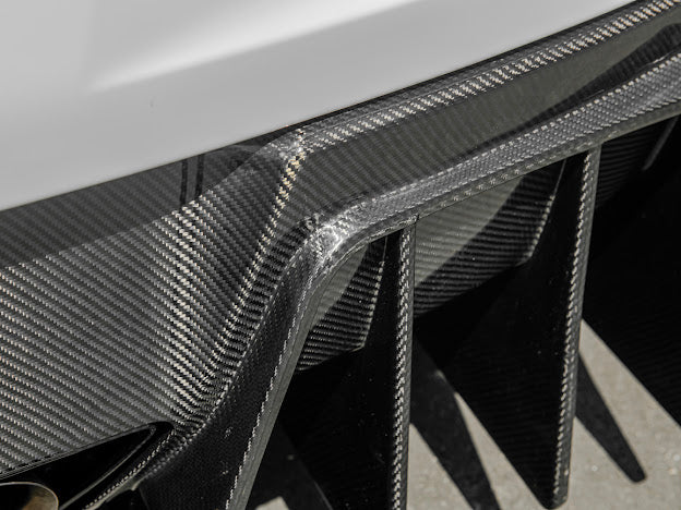 2014-2019 Corvette C7 Performance Track CARBON FIBER Rear Bumper Finned Diffuser