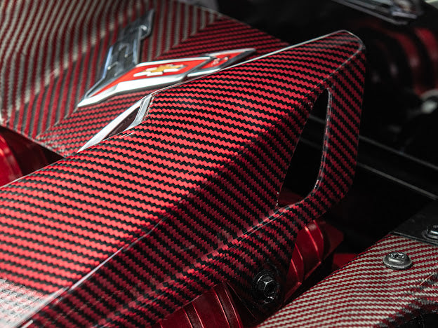 2023-Up Corvette C8 Z06 Coupe | RED CARBON FIBER Engine & Bay Panel Cover