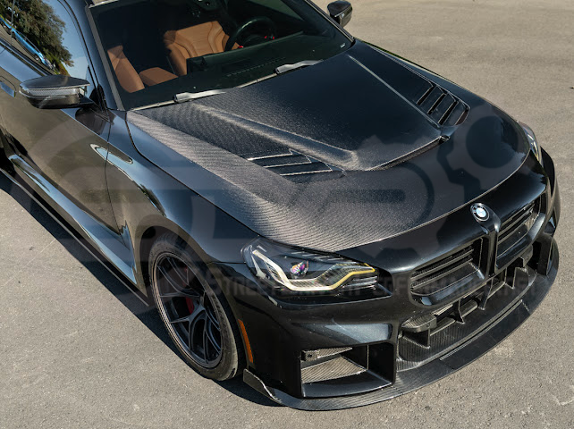 2023-Up BMW G87 M2 | TR Style 3PCS Carbon Fiber Front Bumper Splitter Lip Ground Effects