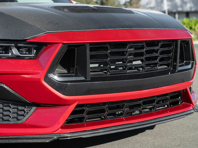 2024+ FORD MUSTANG S650 | CARBON FIBER FRONT GRILLE INSERT REPLACEMENT UPPER & LOWER