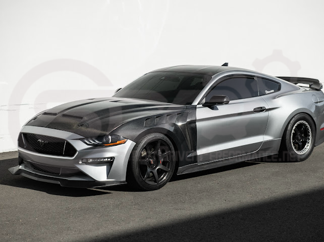 2018-2023 FORD MUSTANG S550 | GTD STYLE FRONT SIDE VENTED FENDERS (CARBON FIBER OR PRIMED BLACK)