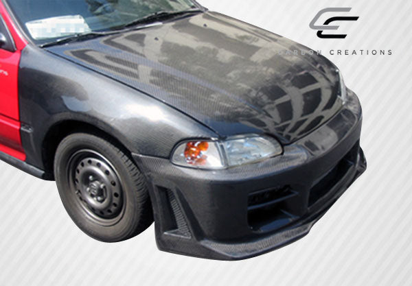 1992-1995 Honda Civic 2DR / HB Carbon Creations Dritech OEM Look Hood - 1 Piece