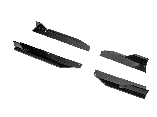 2024-UP FORD MUSTANG S650 | GT350R PERFORMANCE STYLE CARBON FIBER SIDE SKIRTS EXTENSION ROCKER PANELS GROUND EFFECTS