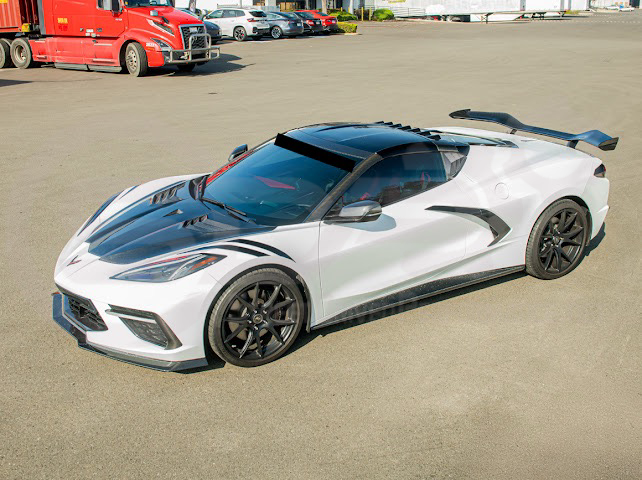 2020-Up Corvette C8 | SDP Performance Style Carbon Fiber Side Quarter Window Louver Sun Shade Cover