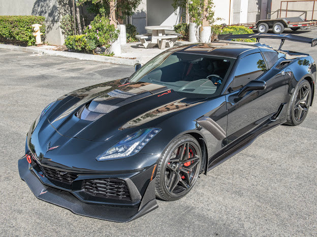 2019 CHEVROLET CORVETTE C7 ZR1 CARBON FIBER FRONT SPLITTER SIDE WINGLET EXTENSIONS (PAIR)