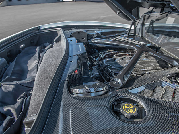 2020+ CHEVROLET CORVETTE C8 | CARBON FIBER ENGINE BAY STRUT COVERS REPLACEMENT