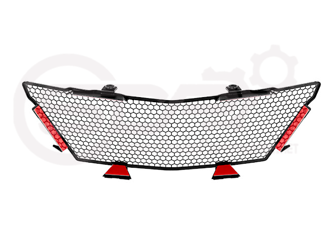 2023+ CHEVROLET CORVETTE C8 E-RAY & Z06 | FACTORY OEM STYLE GLOSSY BLACK FRONT RADIATOR MESH GRILLE GUARD
