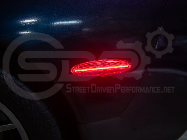 1997-2004 Chevrolet Corvette C5 | Rear Bumper Clear / Red / Black Lens Red LED Side Marker Lights Pair