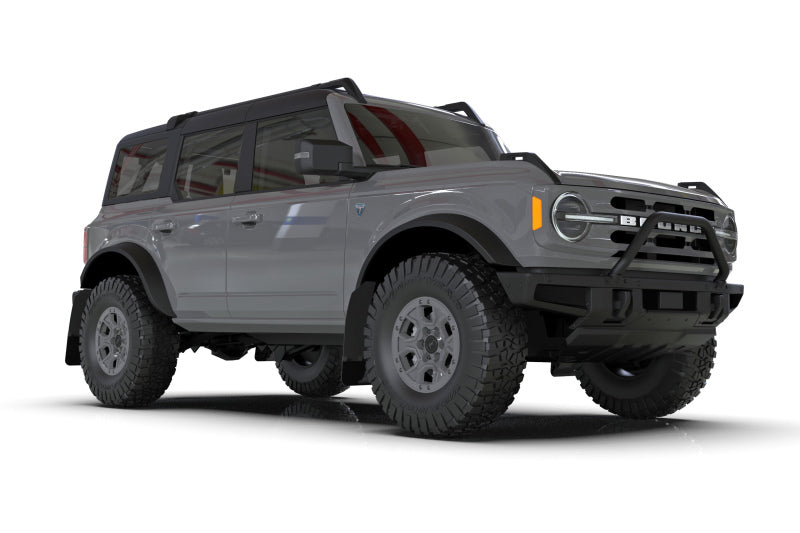 Rally Armor 21-25 Ford Bronco (Steel Bmpr + RB - NO Rptr/Sprt) Blk Mud Flap w/Cy Orange Logo