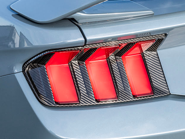 2024-UP FORD MUSTANG S650 | CARBON FIBER REAR TAIL LIGHT TRIM BEZEL COVERS PAIR